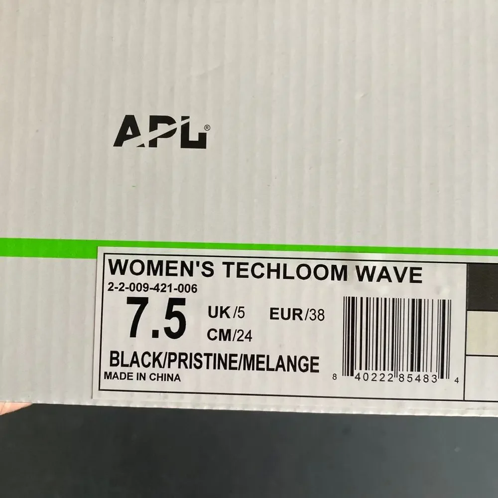 APL Techloom Wave Sneakers Snoes Heather Black/Pristine/Melange Womens 7.5